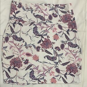 Floral Print Women's Skirt - Pink and Purple